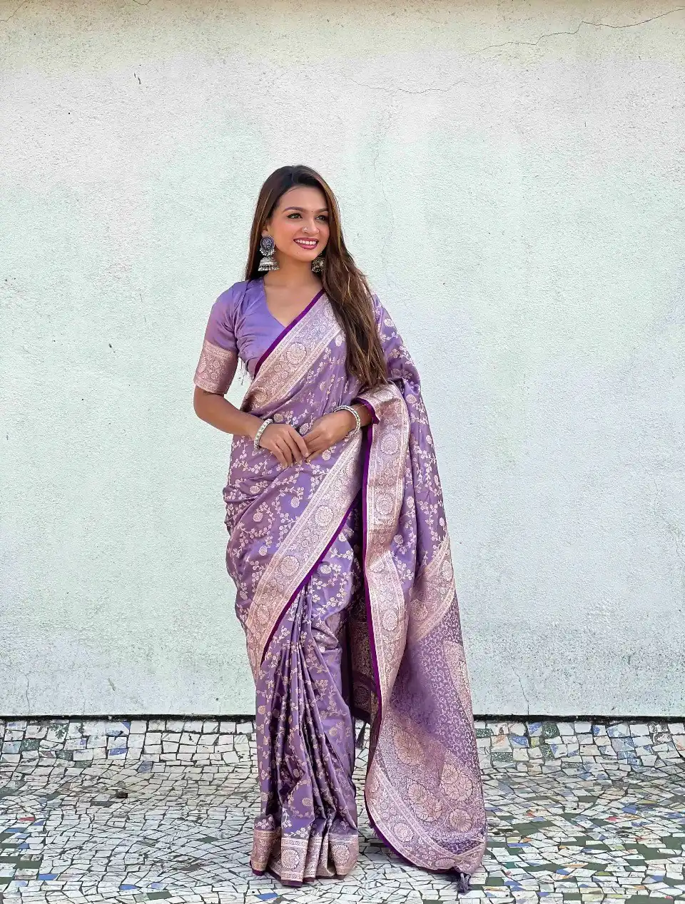 KPR 290 Lavender in Soft Lichi Silk Jacquard Work Designer Work Saree . Exclusive Offer ₹1349. Delivery 4-6 Working Days. Shop now. | Creative Sarees, Bollywood Sarees, Designer Sarees, Embroidered Sarees, Ethnic Saree, Modern Digital sarees, Party Wear Sarees, Sarees