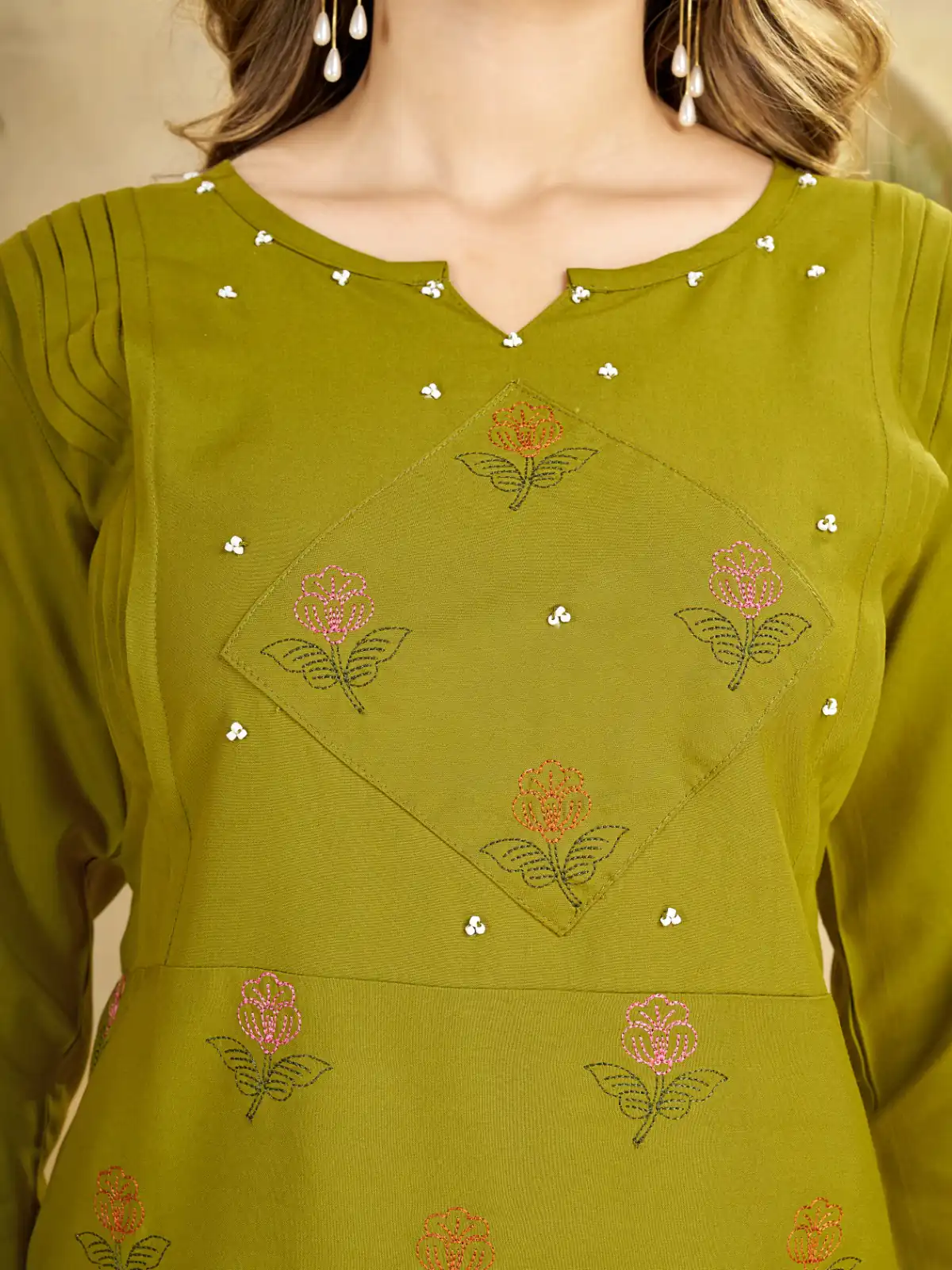 DIVA 158 Lime Green Viscose Rayon Kurti with Embroidery Work & Mirror Work. Wedding, Party, Festive Grab it for ₹1749. Delivery 4-6 Working Days. Shop now. | Bollywood Kurti, Creative Kurtis, Designer Kurti, Kurti, Party Wear Kurti, Selfie Kurti