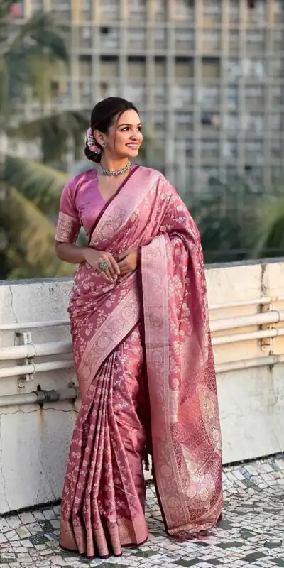 KPR 290 Peach in Soft Lichi Silk Jacquard Work Designer Work Saree . Exclusive Offer ₹1349. Delivery 4-6 Working Days. Shop now. | Creative Sarees, Bollywood Sarees, Designer Sarees, Embroidered Sarees, Ethnic Saree, Modern Digital sarees, Party Wear Sarees, Sarees
