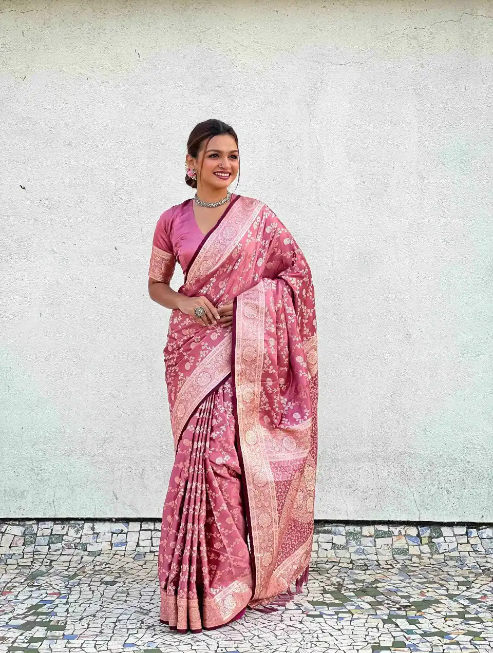 KPR 290 Peach in Soft Lichi Silk Jacquard Work Designer Work Saree . Exclusive Offer ₹1349. Delivery 4-6 Working Days. Shop now. | Creative Sarees, Bollywood Sarees, Designer Sarees, Embroidered Sarees, Ethnic Saree, Modern Digital sarees, Party Wear Sarees, Sarees