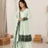 SP 71 Pista Faux Georgette Salwar Suit with Embroidery Work. Available at ₹2499 only. Delivery 4-6 Working Days. Shop now. | Casual Suits, Jump Suits, Creative suits, Designer Suits, Palazzo Suits, Party Wear Suits, Patiala Suits, Salwar suit, Straight Suits
