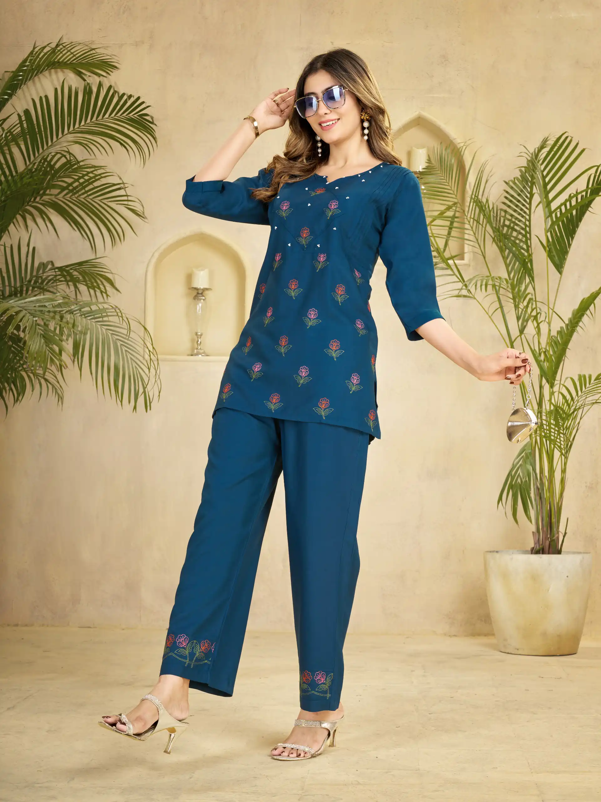 DIVA 158 Teal Viscose Rayon Kurti with Embroidery Work & Mirror Work. Wedding, Party, Festive Grab it for ₹1749. Delivery 4-6 Working Days. Shop now. | Bollywood Kurti, Creative Kurtis, Designer Kurti, Kurti, Party Wear Kurti, Selfie Kurti