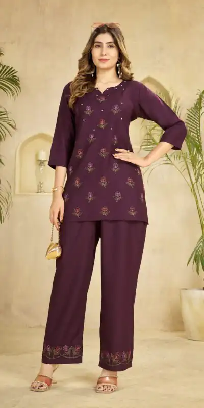 DIVA 158 Wine Viscose Rayon Kurti with Embroidery Work & Mirror Work. Wedding, Party, Festive Grab it for ₹1749. Delivery 4-6 Working Days. Shop now. | Bollywood Kurti, Creative Kurtis, Designer Kurti, Kurti, Party Wear Kurti, Selfie Kurti