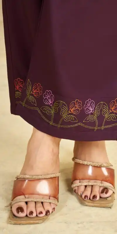 DIVA 158 Wine Viscose Rayon Kurti with Embroidery Work & Mirror Work. Wedding, Party, Festive Grab it for ₹1749. Delivery 4-6 Working Days. Shop now. | Bollywood Kurti, Creative Kurtis, Designer Kurti, Kurti, Party Wear Kurti, Selfie Kurti