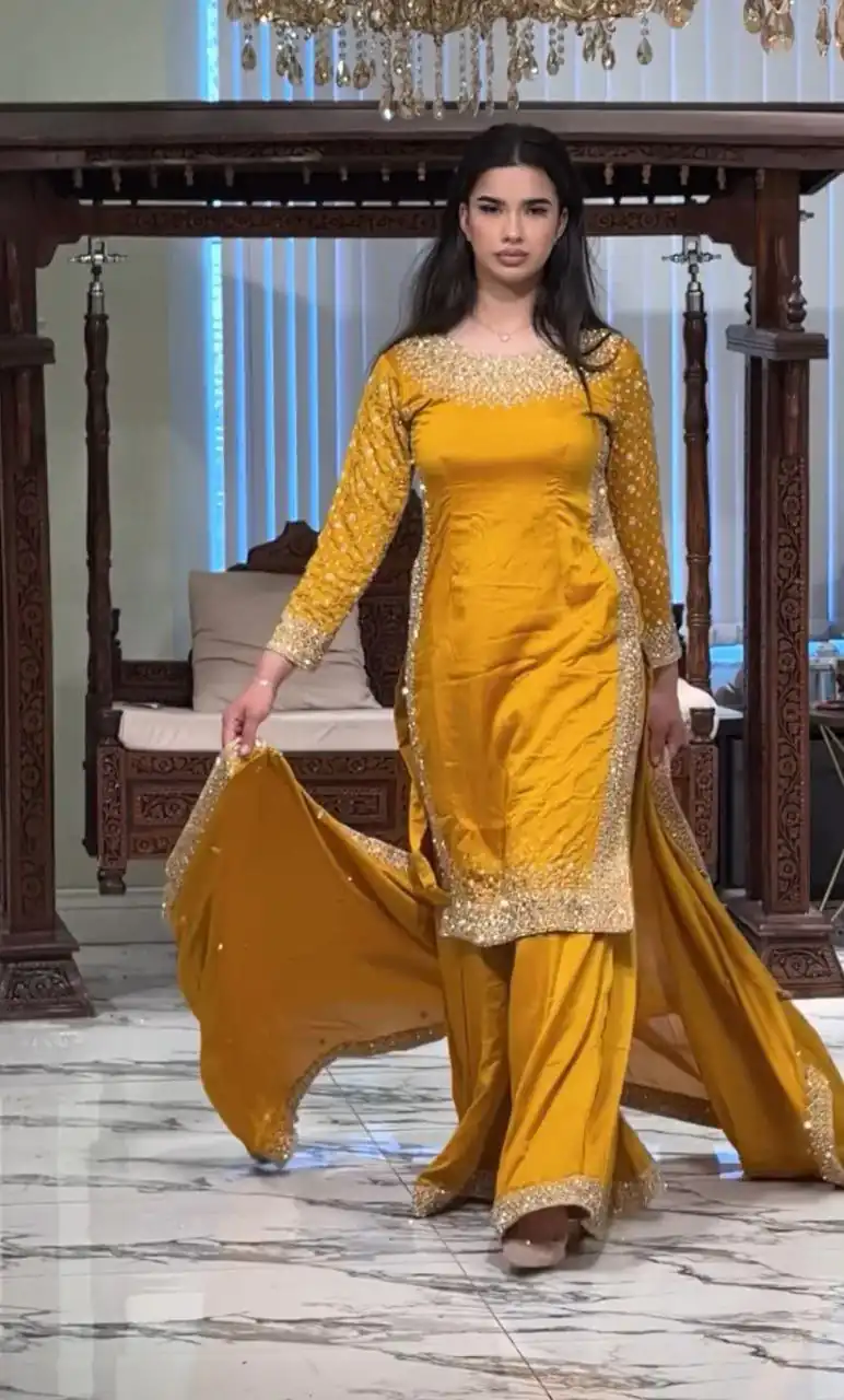 ZB 5056 Yellow in Color Natural Crepe Embroidery Work Salwar Suit . Wedding, Party, Festive, Events, Get it for ₹2199. Delivery 4-6 Working Days. Shop now. | Casual Suits, Jump Suits, Creative suits, Designer Suits, Palazzo Suits, Party Wear Suits, Patiala Suits, Salwar suit, Straight Suits