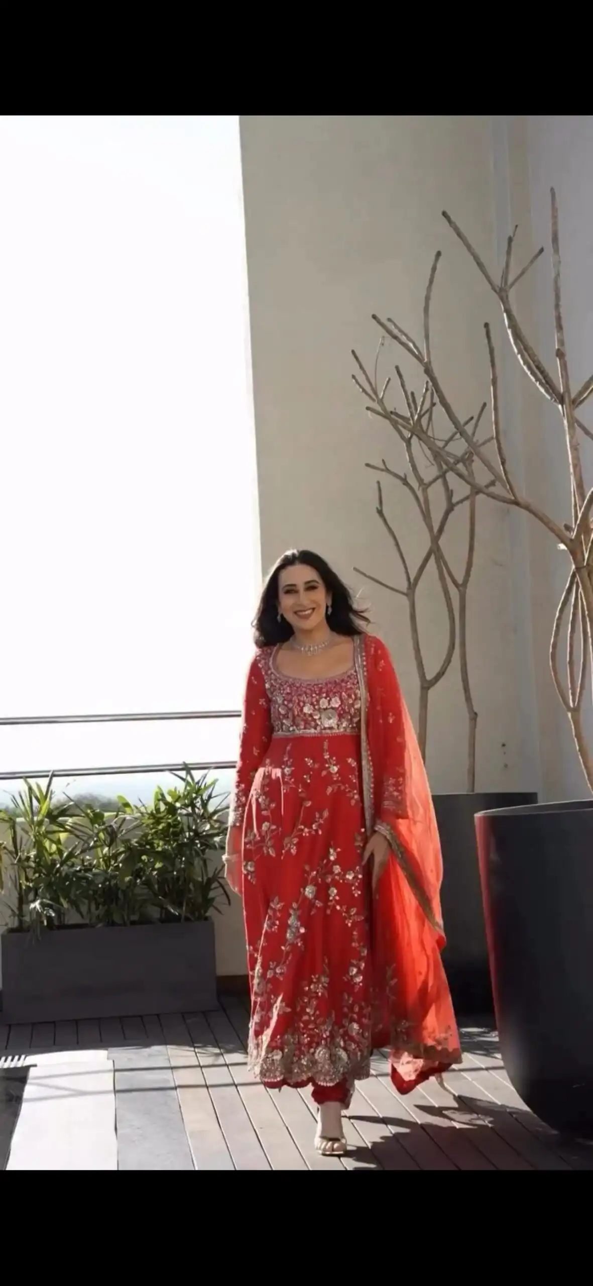 Attractive Red Georgette Embroidery Work Gown - Image 8