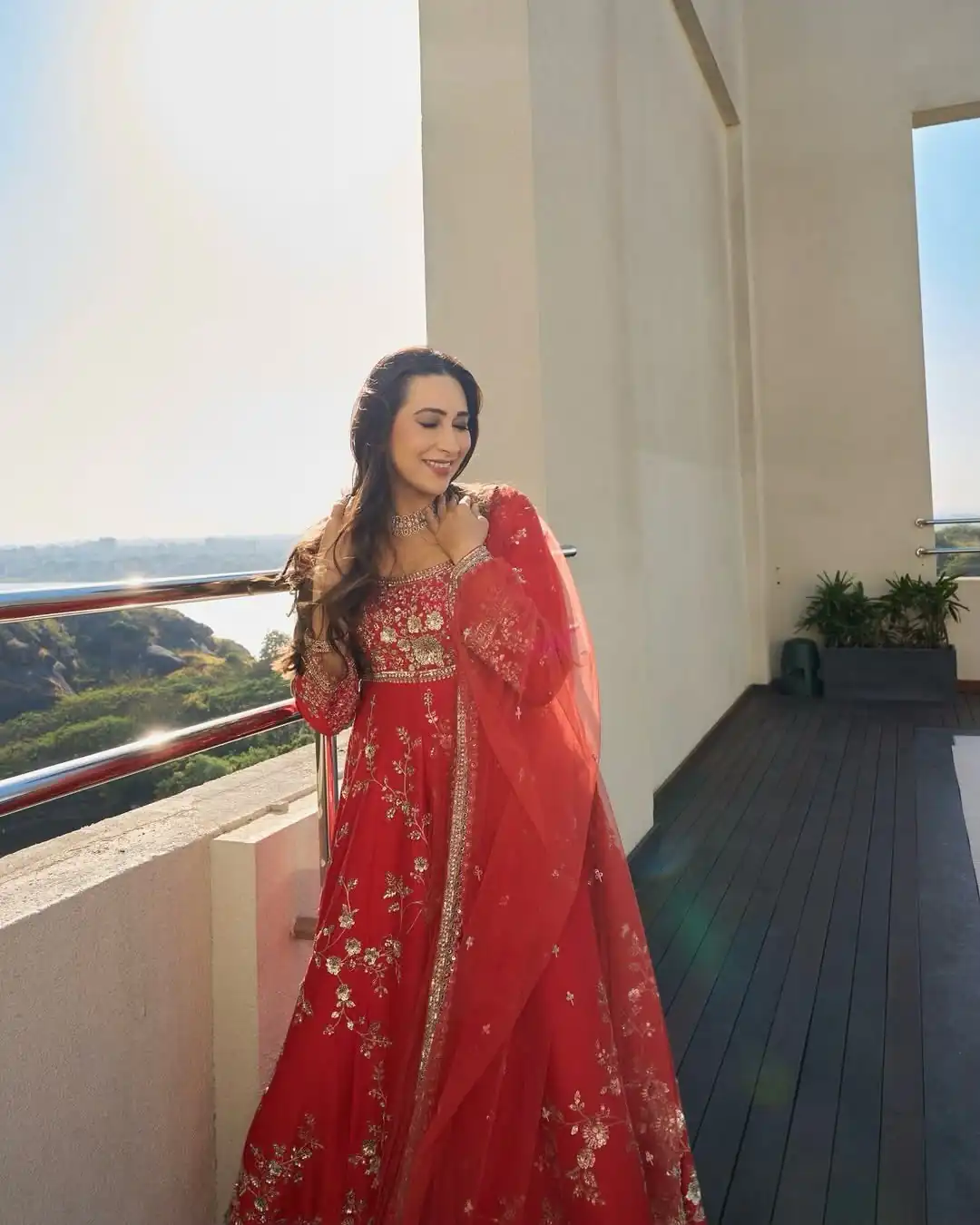 Attractive Red Georgette Embroidery Work Gown - Image 7
