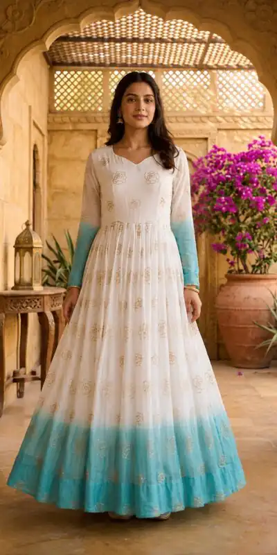 Alternative view of Pretty Blue Silver Crunchy Sequins Work Gown