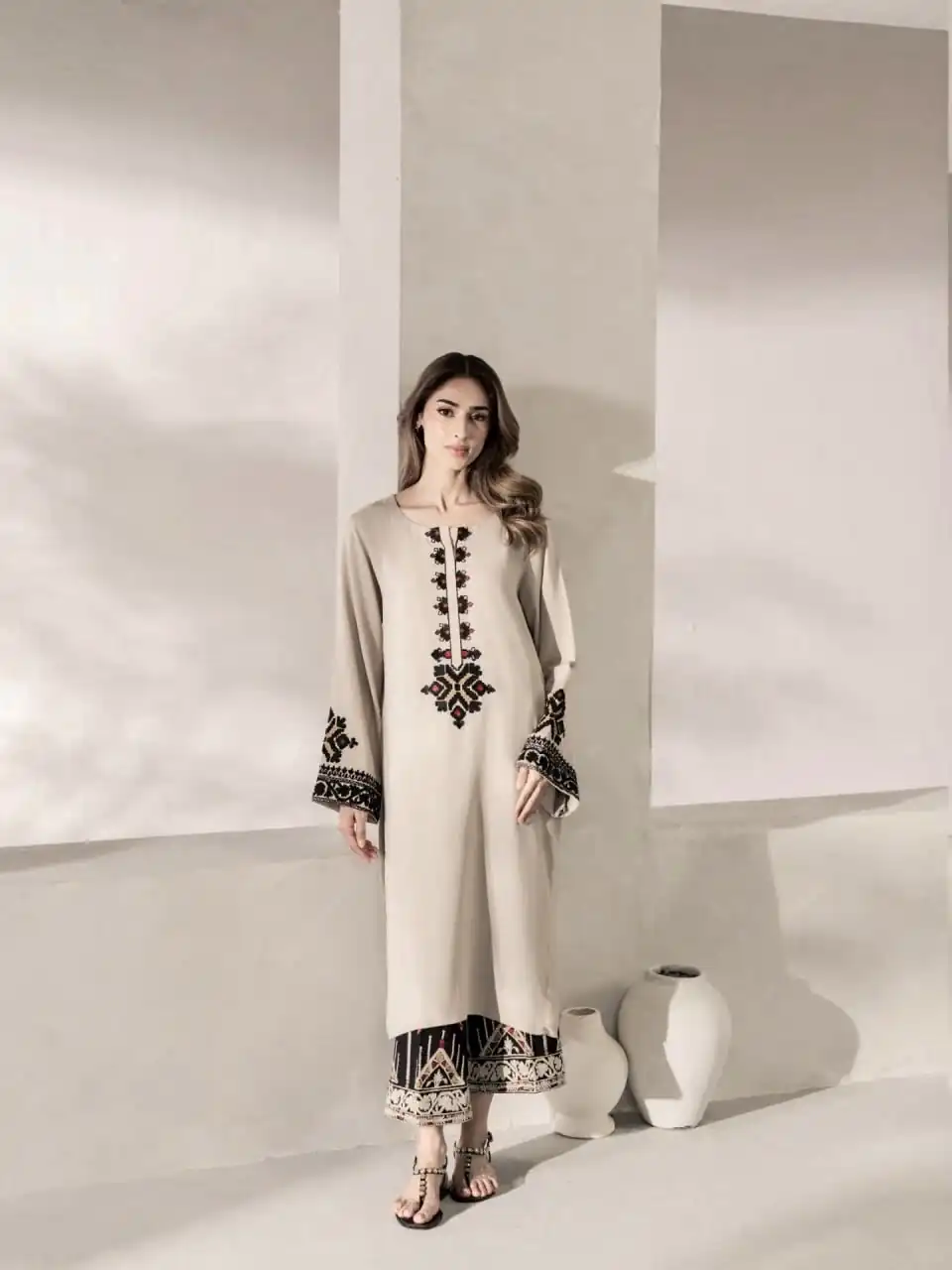 Shiny Grey Rayon Satin Embroidery Work Salwar Suit