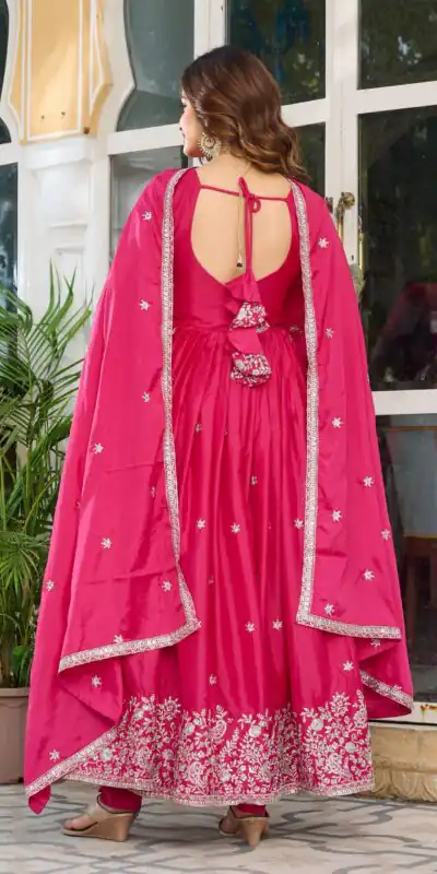 Alternative view of Super Pink American Silk Sequence Work Gown