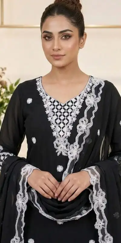 LG 2119 Black in Georgette Work Embroidery Work & Sequins Work Salwar Suit . Grab it for ₹1999. Delivery 4-6 Working Days. Shop now. | Casual Suits, Jump Suits, Creative suits, Designer Suits, Palazzo Suits, Party Wear Suits, Patiala Suits, Salwar suit, Straight Suits