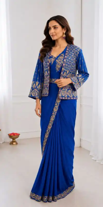 BB 64 Blue Crep Silk Saree with Embroidery Work & Sequins Work. Affordable Price ₹2499. Delivery 4-6 Working Days. Shop now. | Creative Sarees, Bollywood Sarees, Designer Sarees, Embroidered Sarees, Ethnic Saree, Modern Digital sarees, Party Wear Sarees, Sarees