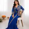 BB 64 Blue Crep Silk Saree with Embroidery Work & Sequins Work. Affordable Price ₹2499. Delivery 4-6 Working Days. Shop now. | Creative Sarees, Bollywood Sarees, Designer Sarees, Embroidered Sarees, Ethnic Saree, Modern Digital sarees, Party Wear Sarees, Sarees