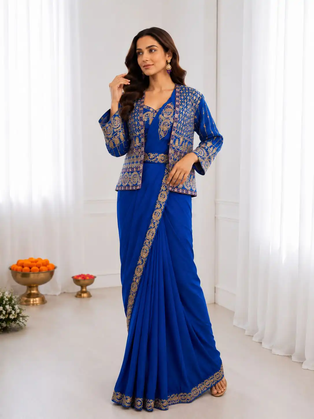 BB 64 Blue Crep Silk Saree with Embroidery Work & Sequins Work. Affordable Price ₹2499. Delivery 4-6 Working Days. Shop now. | Creative Sarees, Bollywood Sarees, Designer Sarees, Embroidered Sarees, Ethnic Saree, Modern Digital sarees, Party Wear Sarees, Sarees