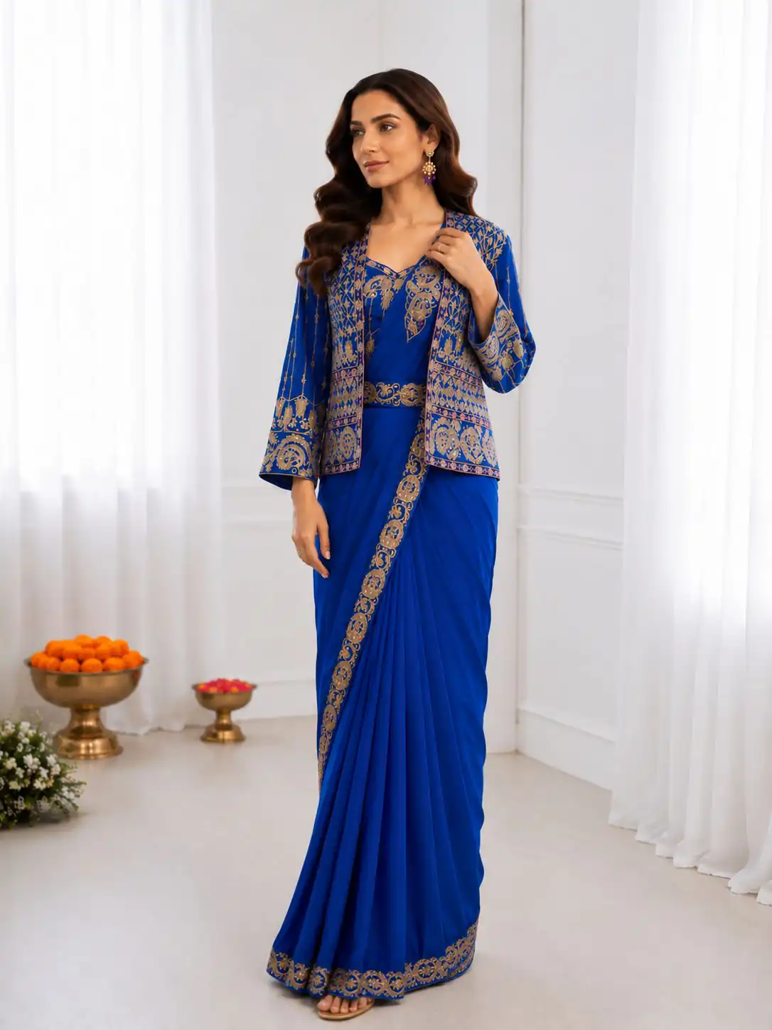 BB 64 Blue Crep Silk Saree with Embroidery Work & Sequins Work. Affordable Price ₹2499. Delivery 4-6 Working Days. Shop now. | Creative Sarees, Bollywood Sarees, Designer Sarees, Embroidered Sarees, Ethnic Saree, Modern Digital sarees, Party Wear Sarees, Sarees