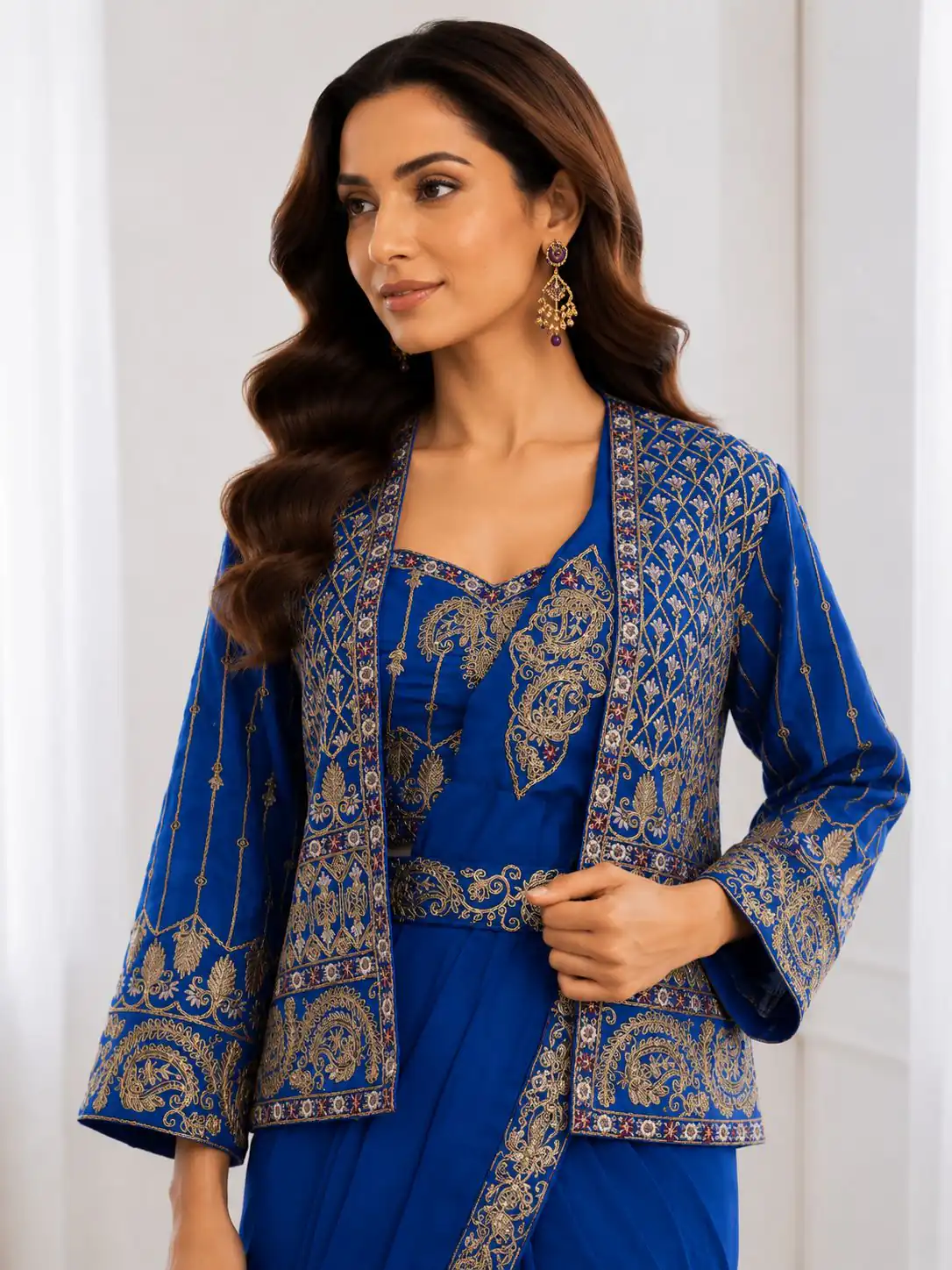 BB 64 Blue Crep Silk Saree with Embroidery Work & Sequins Work. Affordable Price ₹2499. Delivery 4-6 Working Days. Shop now. | Creative Sarees, Bollywood Sarees, Designer Sarees, Embroidered Sarees, Ethnic Saree, Modern Digital sarees, Party Wear Sarees, Sarees