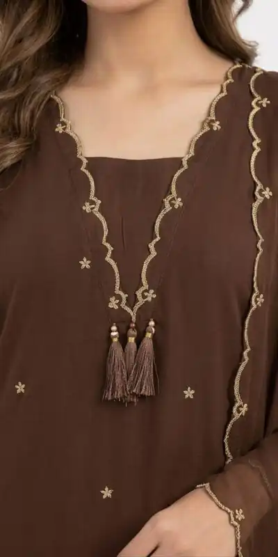 BE 481 Brown | Brown Rayon Salwar Suit with Embroidery Work & Lace Work. Affordable Price ₹1999. Delivery 4-6 Working Days. Shop now. | Casual Suits, Jump Suits, Creative suits, Designer Suits, Palazzo Suits, Party Wear Suits, Patiala Suits, Salwar suit, Straight Suits