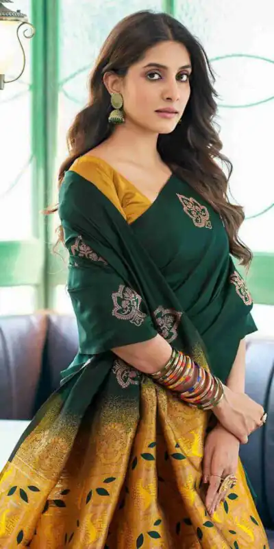 KPR 217 Green Soft Lichi Silk Jacquard Work Saree with Designer Work Wedding, Party, Festive, Events, Deal ₹1299. Delivery 4-6 Working Days. Shop now. | Creative Sarees, Bollywood Sarees, Designer Sarees, Embroidered Sarees, Ethnic Saree, Modern Digital sarees, Party Wear Sarees, Sarees