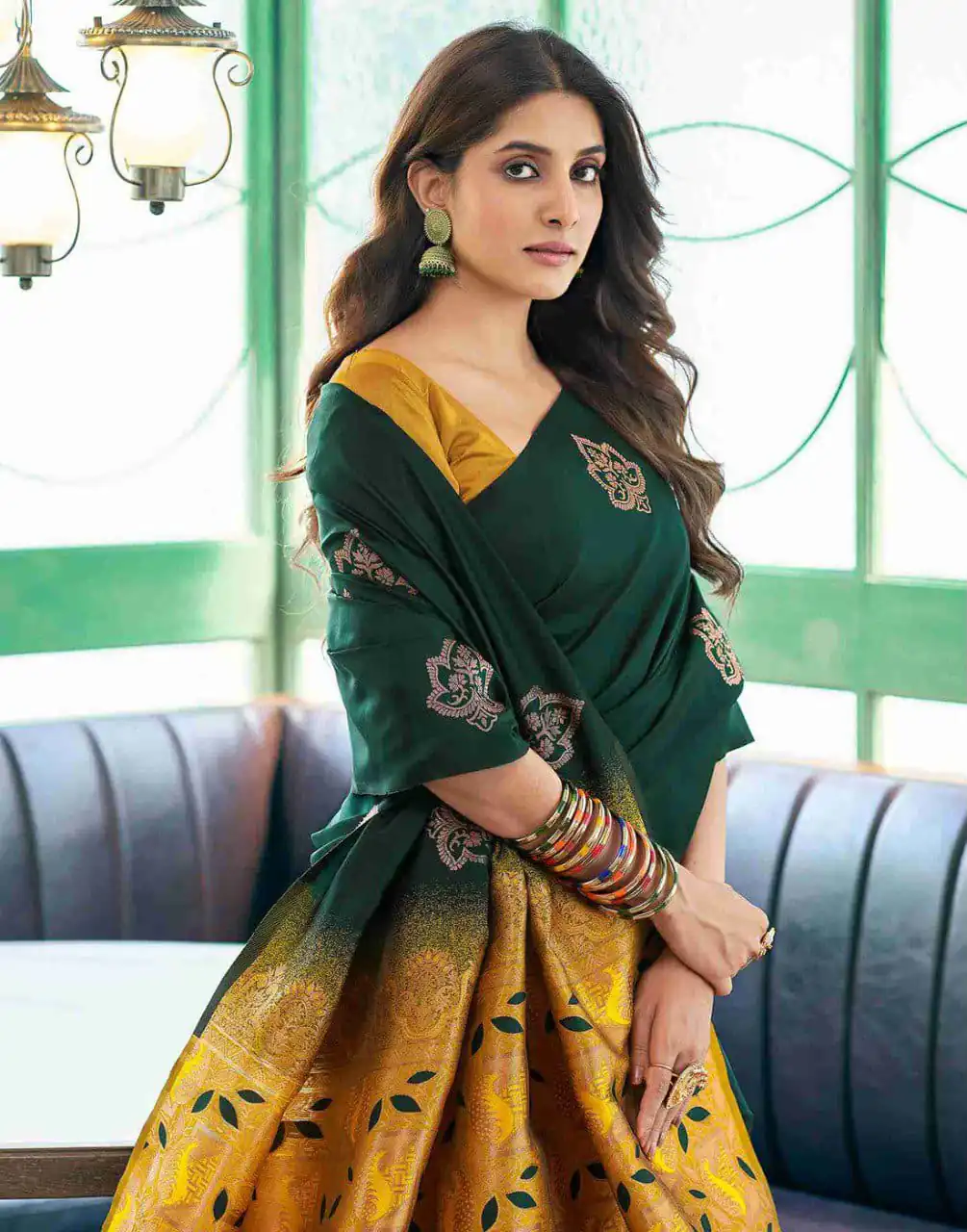 KPR 217 Green Soft Lichi Silk Jacquard Work Saree with Designer Work Wedding, Party, Festive, Events, Deal ₹1299. Delivery 4-6 Working Days. Shop now. | Creative Sarees, Bollywood Sarees, Designer Sarees, Embroidered Sarees, Ethnic Saree, Modern Digital sarees, Party Wear Sarees, Sarees