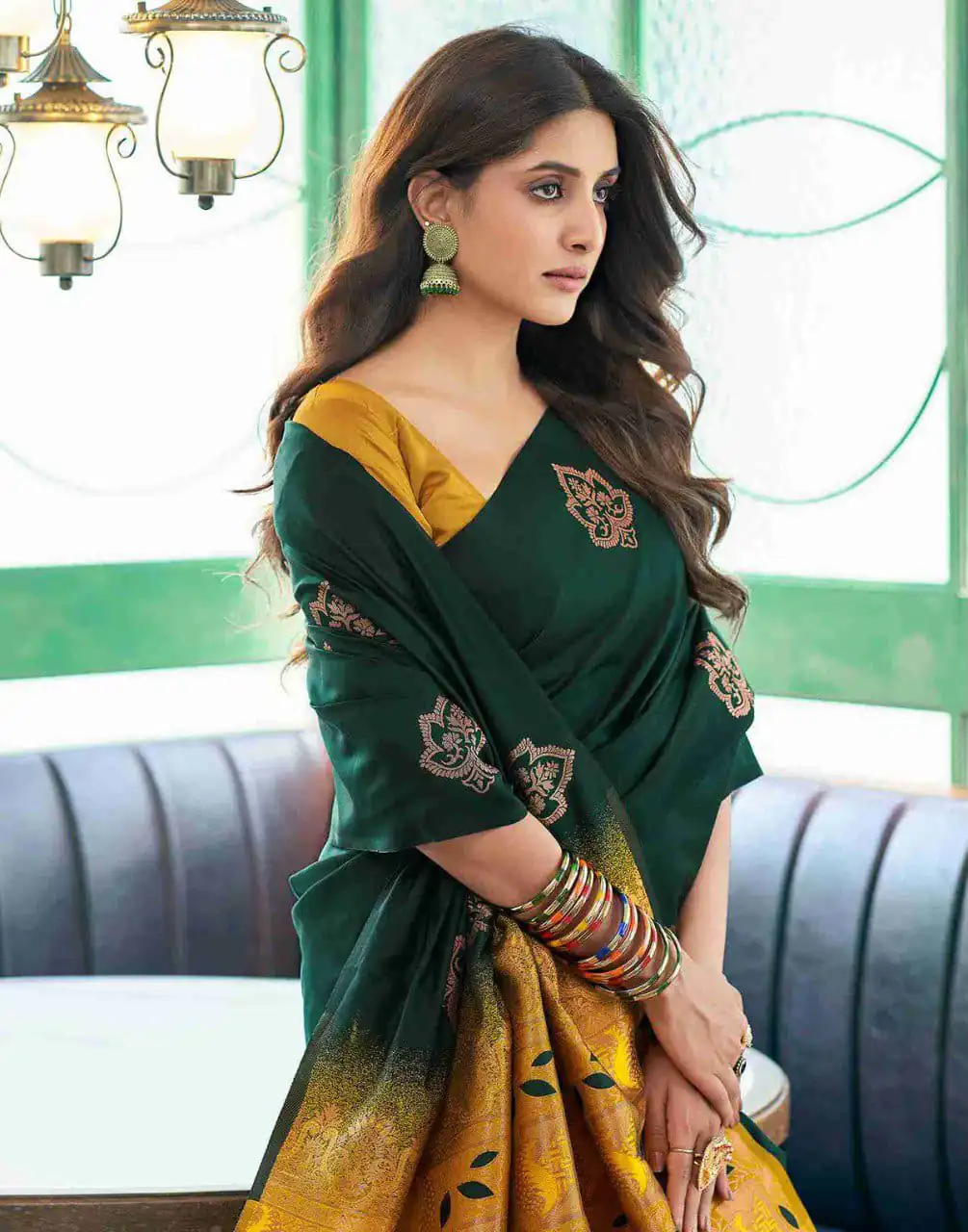 KPR 217 Green Soft Lichi Silk Jacquard Work Saree with Designer Work Wedding, Party, Festive, Events, Deal ₹1299. Delivery 4-6 Working Days. Shop now. | Creative Sarees, Bollywood Sarees, Designer Sarees, Embroidered Sarees, Ethnic Saree, Modern Digital sarees, Party Wear Sarees, Sarees
