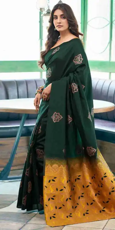 KPR 217 Green Soft Lichi Silk Jacquard Work Saree with Designer Work Wedding, Party, Festive, Events, Deal ₹1299. Delivery 4-6 Working Days. Shop now. | Creative Sarees, Bollywood Sarees, Designer Sarees, Embroidered Sarees, Ethnic Saree, Modern Digital sarees, Party Wear Sarees, Sarees