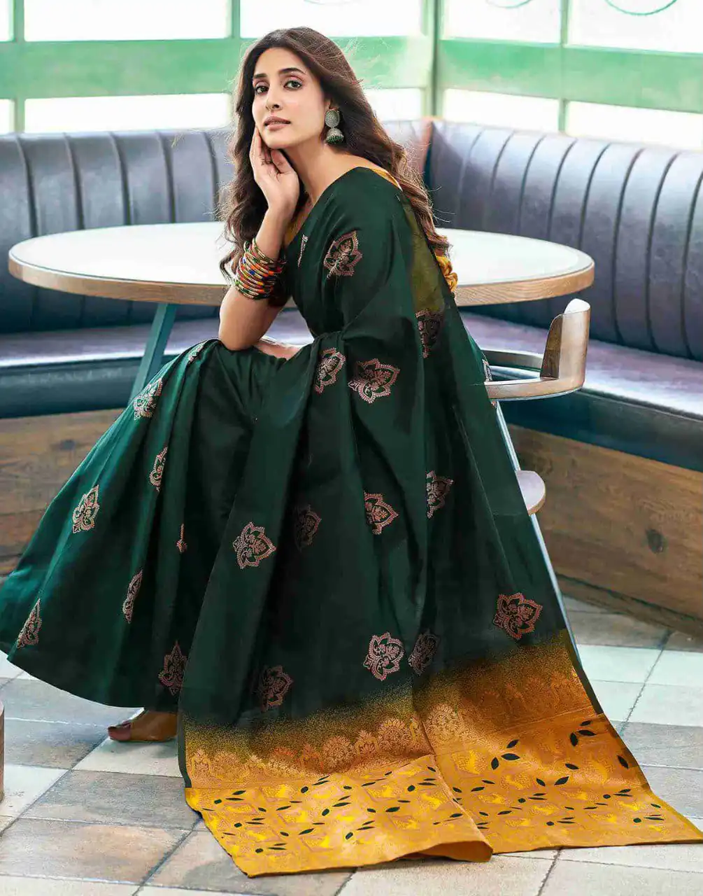 KPR 217 Green Soft Lichi Silk Jacquard Work Saree with Designer Work Wedding, Party, Festive, Events, Deal ₹1299. Delivery 4-6 Working Days. Shop now. | Creative Sarees, Bollywood Sarees, Designer Sarees, Embroidered Sarees, Ethnic Saree, Modern Digital sarees, Party Wear Sarees, Sarees