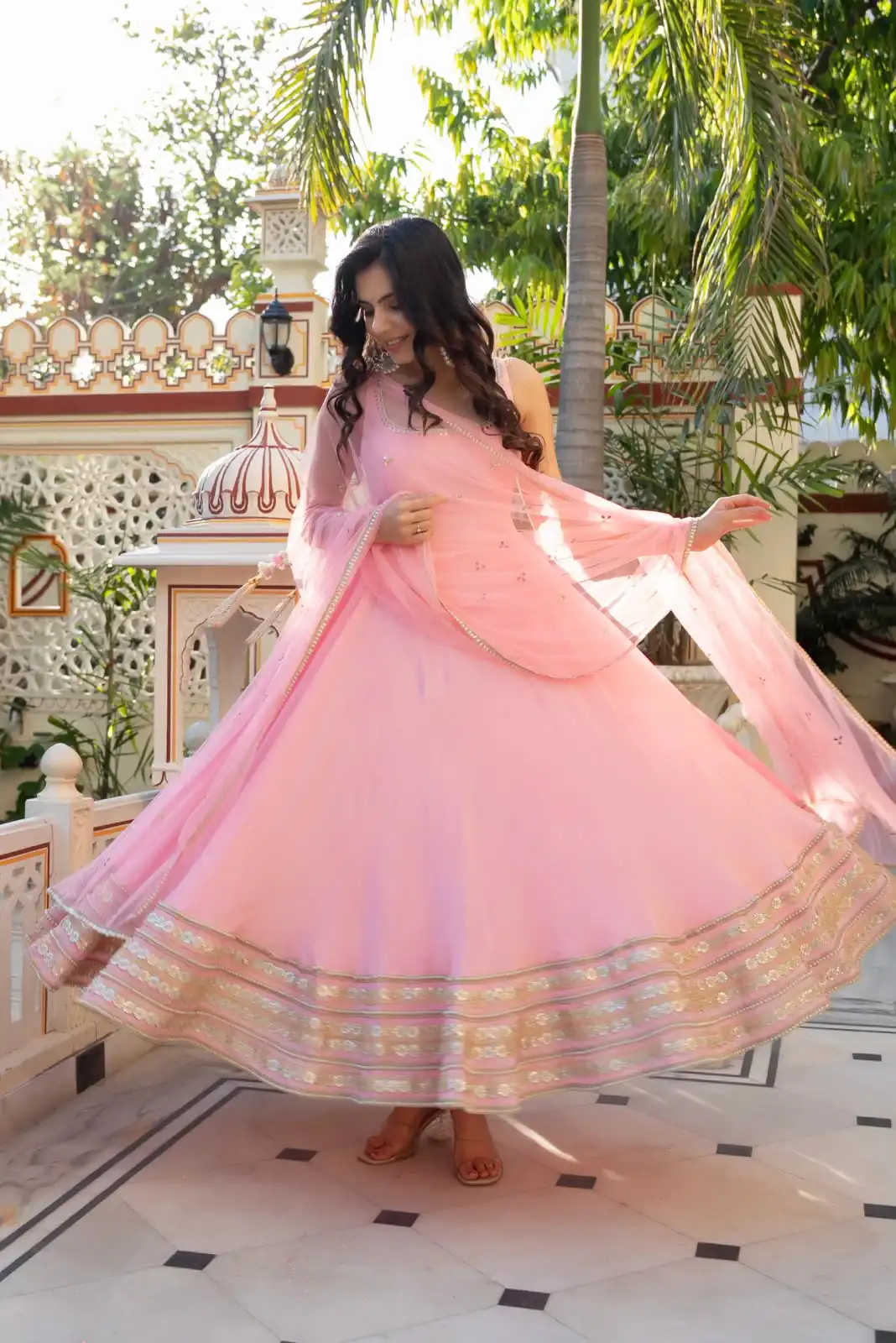 RTC  6039 Light Pink Color Natural Crep Anarkali Suit with Embroidery Work. Exclusive Offer ₹2599. Delivery 4-6 Working Days. Shop now. | Anarkali Suits, Bollywood Anarkali, Creative-Anarkali, Designer Anarkali, Embroidered Anarkali, Party Wear Anarkali
