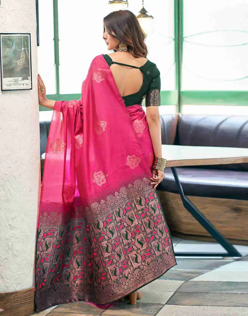 KPR 217 Pink Soft Lichi Silk Jacquard Work Saree with Designer Work Wedding, Party, Festive, Events, Deal ₹1299. Delivery 4-6 Working Days. Shop now. | Creative Sarees, Bollywood Sarees, Designer Sarees, Embroidered Sarees, Ethnic Saree, Modern Digital sarees, Party Wear Sarees, Sarees