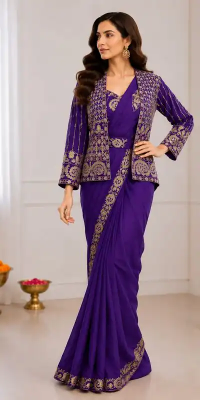 BB 64 Blue Purple Silk Saree with Embroidery Work & Sequins Work. Affordable Price ₹2499. Delivery 4-6 Working Days. Shop now. | Creative Sarees, Bollywood Sarees, Designer Sarees, Embroidered Sarees, Ethnic Saree, Modern Digital sarees, Party Wear Sarees, Sarees