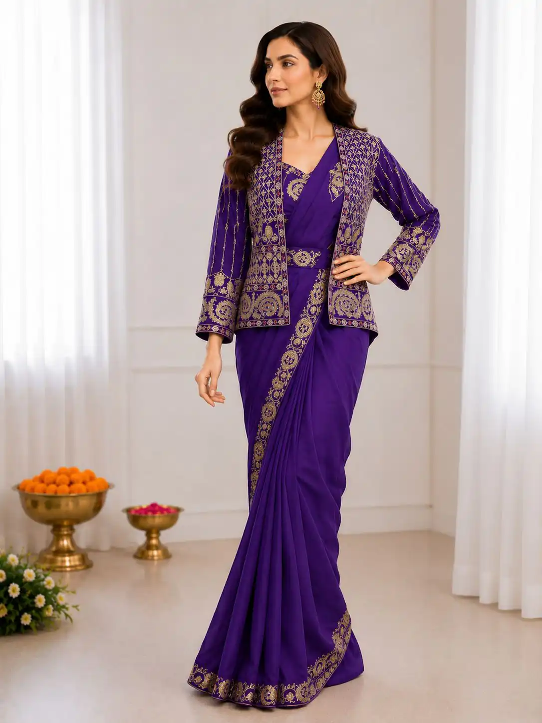 BB 64 Blue Purple Silk Saree with Embroidery Work & Sequins Work. Affordable Price ₹2499. Delivery 4-6 Working Days. Shop now. | Creative Sarees, Bollywood Sarees, Designer Sarees, Embroidered Sarees, Ethnic Saree, Modern Digital sarees, Party Wear Sarees, Sarees