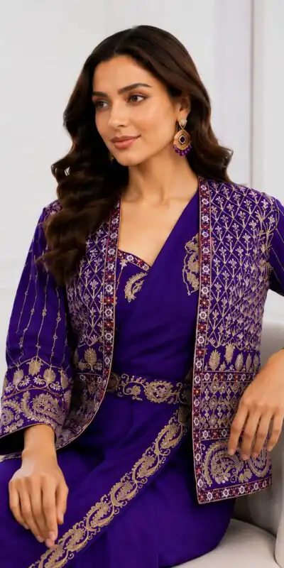 BB 64 Blue Purple Silk Saree with Embroidery Work & Sequins Work. Affordable Price ₹2499. Delivery 4-6 Working Days. Shop now. | Creative Sarees, Bollywood Sarees, Designer Sarees, Embroidered Sarees, Ethnic Saree, Modern Digital sarees, Party Wear Sarees, Sarees
