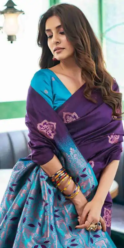 KPR 217 Purple Soft Lichi Silk Jacquard Work Saree with Designer Work Wedding, Party, Festive, Events, Deal ₹1299. Delivery 4-6 Working Days. Shop now. | Creative Sarees, Bollywood Sarees, Designer Sarees, Embroidered Sarees, Ethnic Saree, Modern Digital sarees, Party Wear Sarees, Sarees