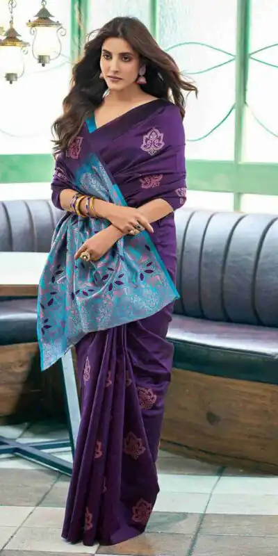 KPR 217 Purple Soft Lichi Silk Jacquard Work Saree with Designer Work Wedding, Party, Festive, Events, Deal ₹1299. Delivery 4-6 Working Days. Shop now. | Creative Sarees, Bollywood Sarees, Designer Sarees, Embroidered Sarees, Ethnic Saree, Modern Digital sarees, Party Wear Sarees, Sarees