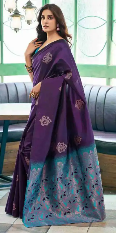 KPR 217 Purple Soft Lichi Silk Jacquard Work Saree with Designer Work Wedding, Party, Festive, Events, Deal ₹1299. Delivery 4-6 Working Days. Shop now. | Creative Sarees, Bollywood Sarees, Designer Sarees, Embroidered Sarees, Ethnic Saree, Modern Digital sarees, Party Wear Sarees, Sarees