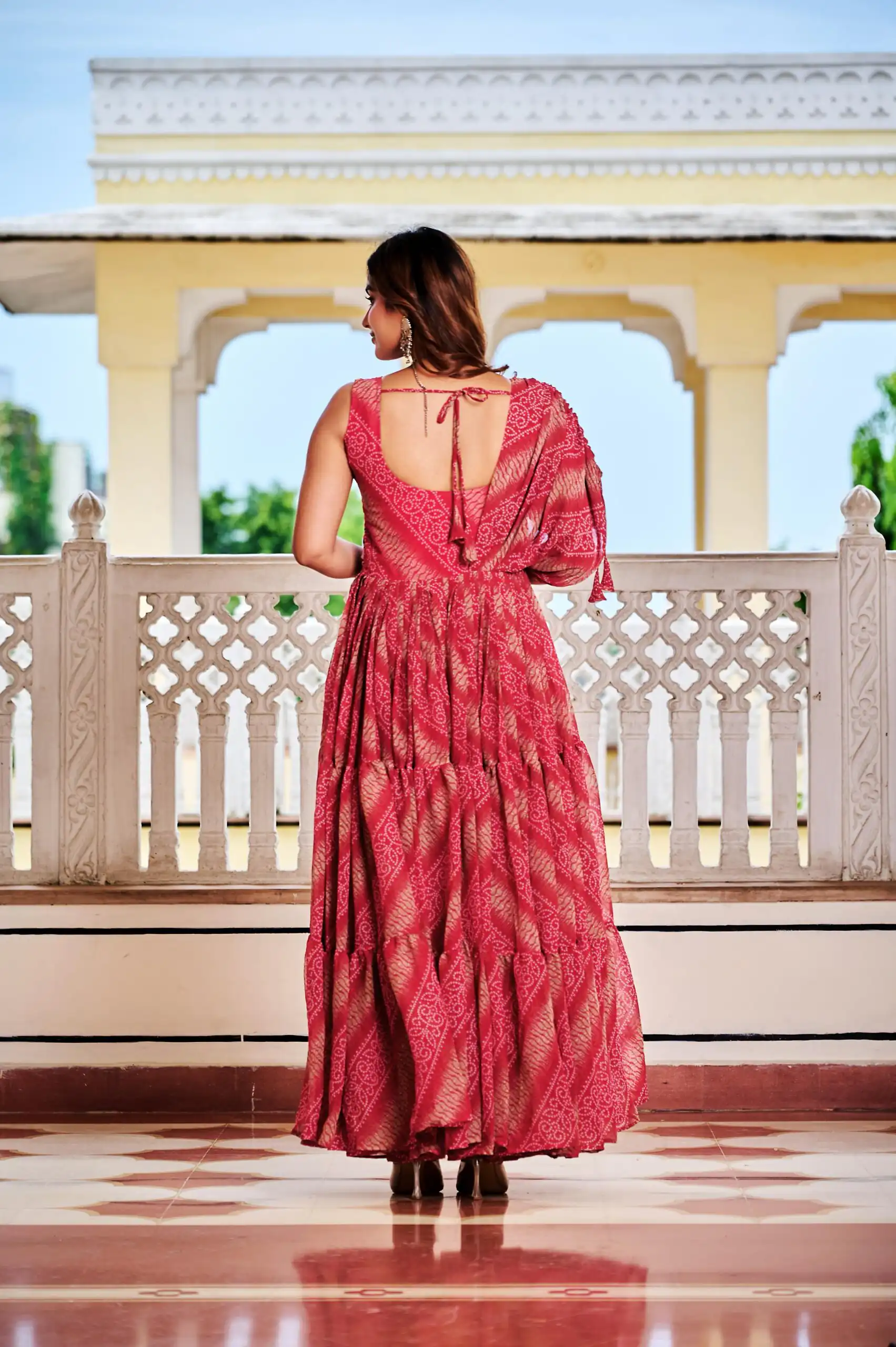 Ram 136 Red Color | Red Faux Georgette Gown with Mirror Work. Get it for ₹1999. Delivery 4-6 Working Days. Online Shop now. | Bollywood Gowns, Creative Gowns, Designer Gowns, Embroidered Gowns, Gowns, Party Wear Gowns