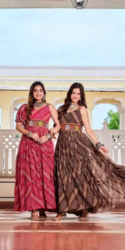 Ram 136 Red Color | Red Faux Georgette Gown with Mirror Work. Get it for ₹1999. Delivery 4-6 Working Days. Online Shop now. | Bollywood Gowns, Creative Gowns, Designer Gowns, Embroidered Gowns, Gowns, Party Wear Gowns