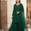BE 456 Green Georgette Gown Perfect for Wedding, Party, Makar Sankranti, Karwa Chauth, Ethnic Day – . Now at just ₹2049. Delivery 4-6 Working D | Casual Suits, Jump Suits, Creative suits, Designer Suits, Palazzo Suits, Party Wear Suits, Patiala Suits, Salwar suit, Straight Suits