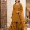 BE 456 Mustered Georgette Gown Perfect for Wedding, Party, Makar Sankranti, Karwa Chauth, Ethnic Day – . Now at just ₹2049. Delivery 4-6 Working D | Casual Suits, Jump Suits, Creative suits, Designer Suits, Palazzo Suits, Party Wear Suits, Patiala Suits, Salwar suit, Straight Suits