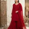 BE 456 Red Georgette Gown Perfect for Wedding, Party, Makar Sankranti, Karwa Chauth, Ethnic Day – . Now at just ₹2049. Delivery 4-6 Working D | Casual Suits, Jump Suits, Creative suits, Designer Suits, Palazzo Suits, Party Wear Suits, Patiala Suits, Salwar suit, Straight Suits