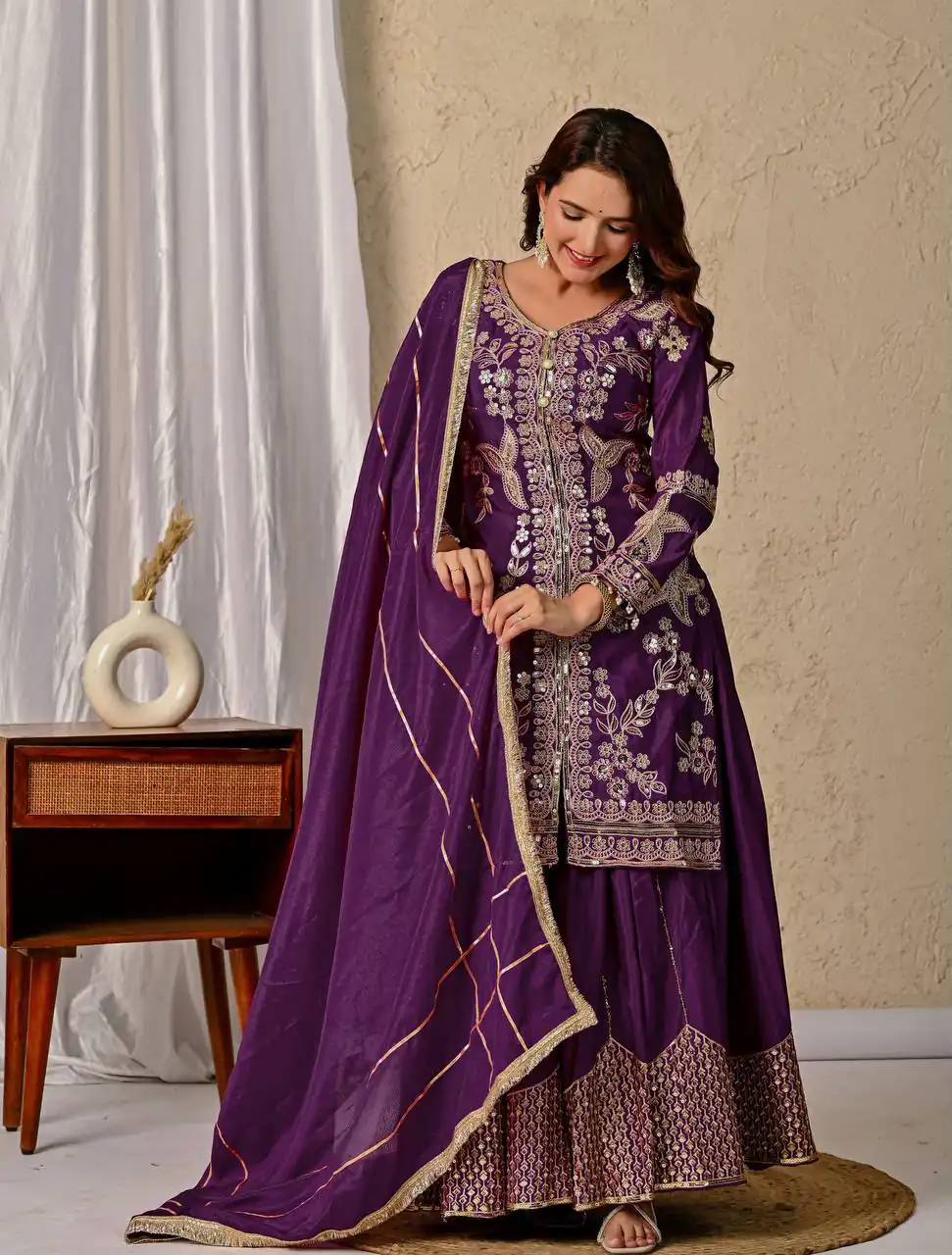 MD 3055 Wine Color Chinon Silk Salwar Suit with Embroidery Work. Online Get it for ₹2149. Delivery 4-6 Working Days. Shop now. | Casual Suits, Jump Suits, Creative suits, Designer Suits, Palazzo Suits, Party Wear Suits, Patiala Suits, Salwar suit, Straight Suits