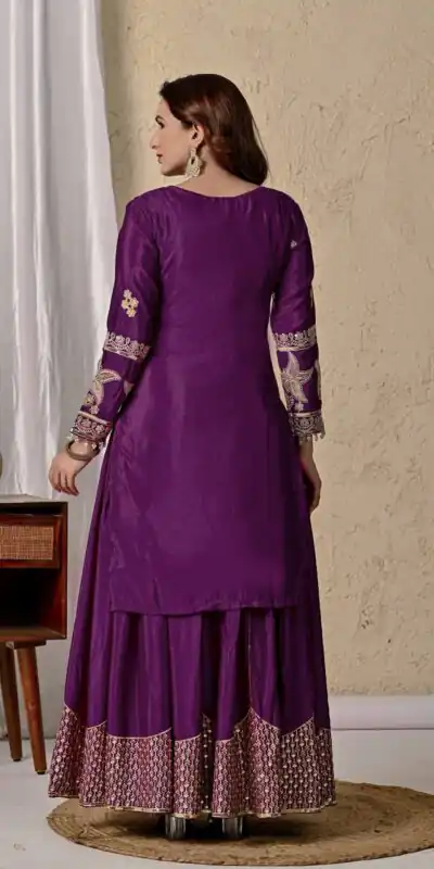 MD 3055 Wine Color Chinon Silk Salwar Suit with Embroidery Work. Online Get it for ₹2149. Delivery 4-6 Working Days. Shop now. | Casual Suits, Jump Suits, Creative suits, Designer Suits, Palazzo Suits, Party Wear Suits, Patiala Suits, Salwar suit, Straight Suits