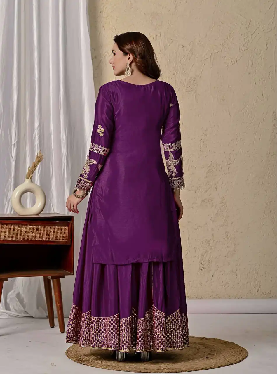 MD 3055 Wine Color Chinon Silk Salwar Suit with Embroidery Work. Online Get it for ₹2149. Delivery 4-6 Working Days. Shop now. | Casual Suits, Jump Suits, Creative suits, Designer Suits, Palazzo Suits, Party Wear Suits, Patiala Suits, Salwar suit, Straight Suits