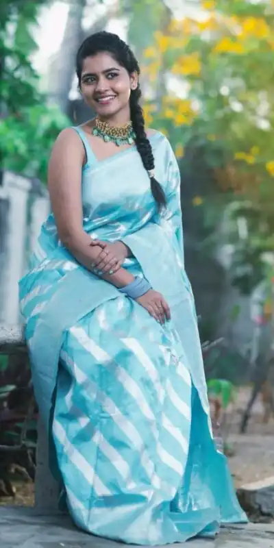 KPR 094 Sky Blue Color Yellow Soft Lichi Silk Saree with Jacquard Work. Best Price ₹1299. Delivery 4-6 Working Days. Shop now. | Creative Sarees, Bollywood Sarees, Designer Sarees, Embroidered Sarees, Ethnic Saree, Modern Digital sarees, Party Wear Sarees, Sarees