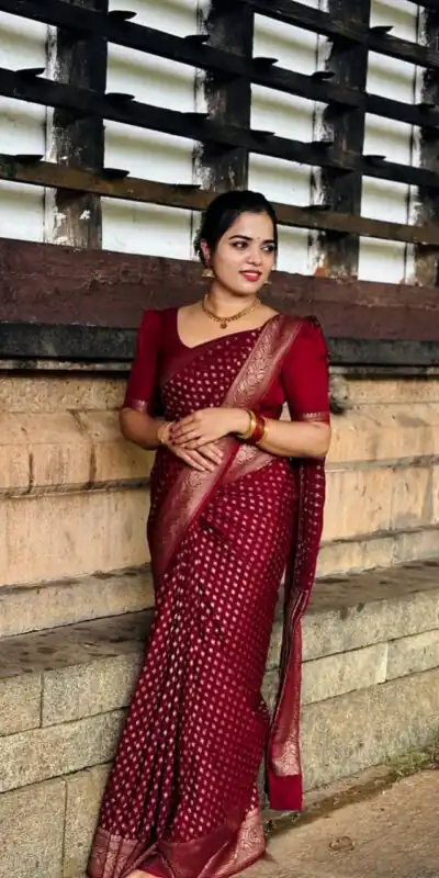 KPR 264 Maroon Soft Lichi Silk Saree with Lace Work & Lace Border. Introductory Price ₹1349. Delivery 4-6 Working Days. Shop now. | Creative Sarees, Bollywood Sarees, Designer Sarees, Embroidered Sarees, Ethnic Saree, Modern Digital sarees, Party Wear Sarees, Sarees