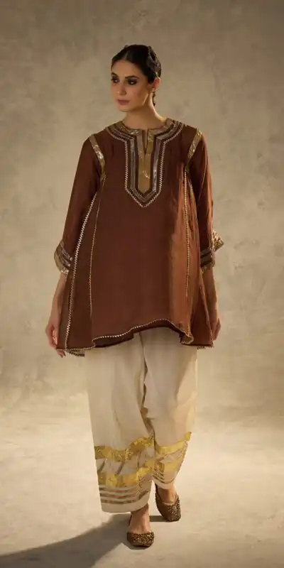 ST 1169 Rust Color Chinon Salwar Suit with Gotta Patti Work. Available at ₹1849 only. Delivery 4-6 Working Days. Shop now. | Casual Suits, Jump Suits, Creative suits, Designer Suits, Palazzo Suits, Party Wear Suits, Patiala Suits, Salwar suit, Straight Suits
