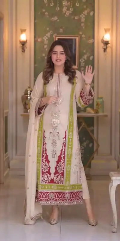 AD 238 Cream Roman Silk Salwar Suit Perfect for Wedding, Party, Lohri, Onam, Reception – . Grab it for ₹2399. Delivery 4-6 Working Days. Shop now. | Casual Suits, Jump Suits, Creative suits, Designer Suits, Palazzo Suits, Party Wear Suits, Patiala Suits, Salwar suit, Straight Suits