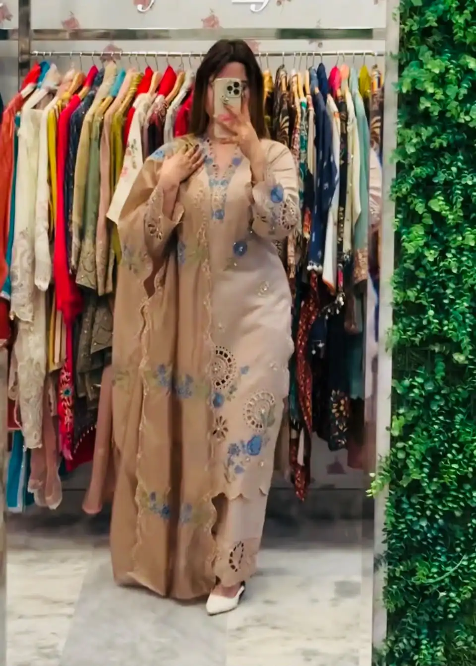 VLM 343 Chiku Roman Salwar Suit with Cut Work & Embroidery Work. Exclusive Offer ₹2449. Delivery 4-6 Working Days. Shop now. | Casual Suits, Jump Suits, Creative suits, Designer Suits, Palazzo Suits, Party Wear Suits, Patiala Suits, Salwar suit, Straight Suits