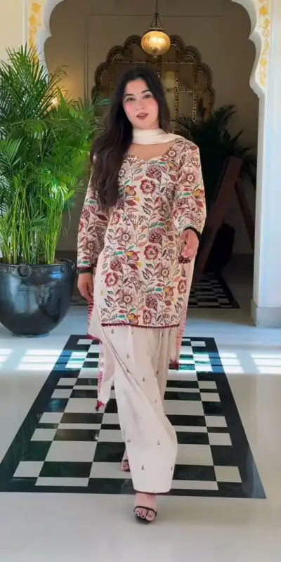 MF 532 Cream Color Cream Cambric Cotton Salwar Suit with Digital Print. Get it for ₹1999. Delivery 4-6 Working Days. Shop now. | Casual Suits, Jump Suits, Creative suits, Designer Suits, Palazzo Suits, Party Wear Suits, Patiala Suits, Salwar suit, Straight Suits
