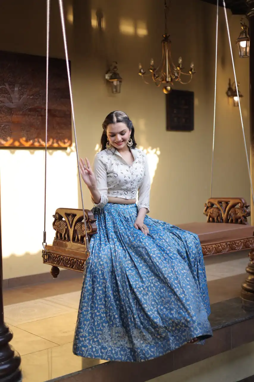 KA 5070 Teal | Cosmos Lehenga Choli with Embroidery Work & Bead Work. Available at ₹2599 only. Delivery 4-6 Working Days. Shop now. | Bollywood Lehenga, Creative Lehenga, Designer Lehenga, Embroidered Lehenga, Lehenga, Party Wear Lehenga