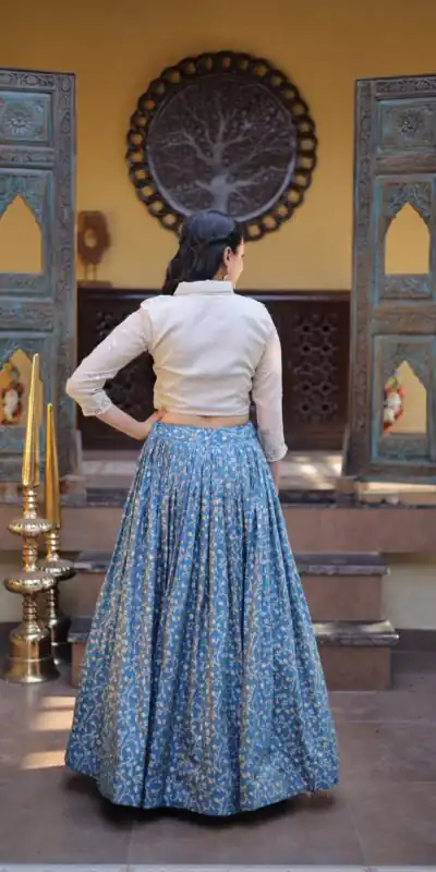 KA 5070 Teal | Cosmos Lehenga Choli with Embroidery Work & Bead Work. Available at ₹2599 only. Delivery 4-6 Working Days. Shop now. | Bollywood Lehenga, Creative Lehenga, Designer Lehenga, Embroidered Lehenga, Lehenga, Party Wear Lehenga